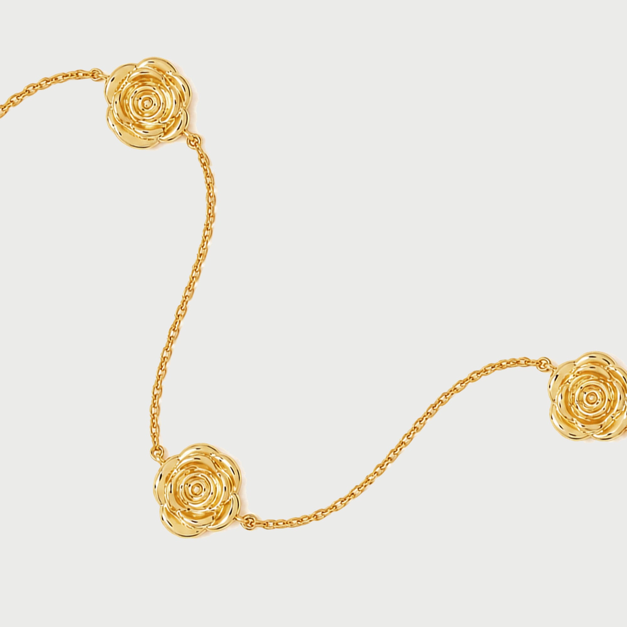 ROSE CHAIN STATION BRACELET IN GOLD