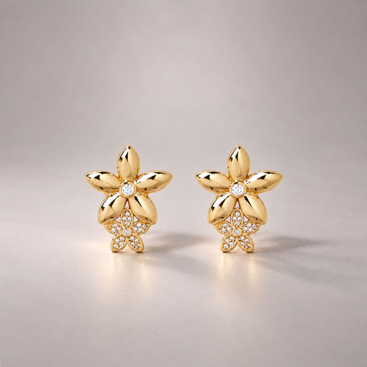 MEIGU CRYSTAL STUDS IN GOLD & CRYSTALS