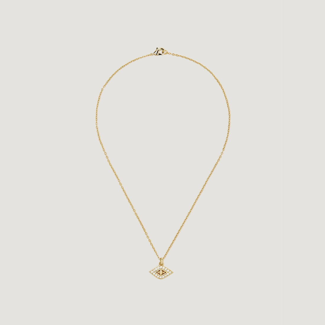 EVIL EYE PENDANT SHORT NECKLACE IN GOLD & CRYSTALS