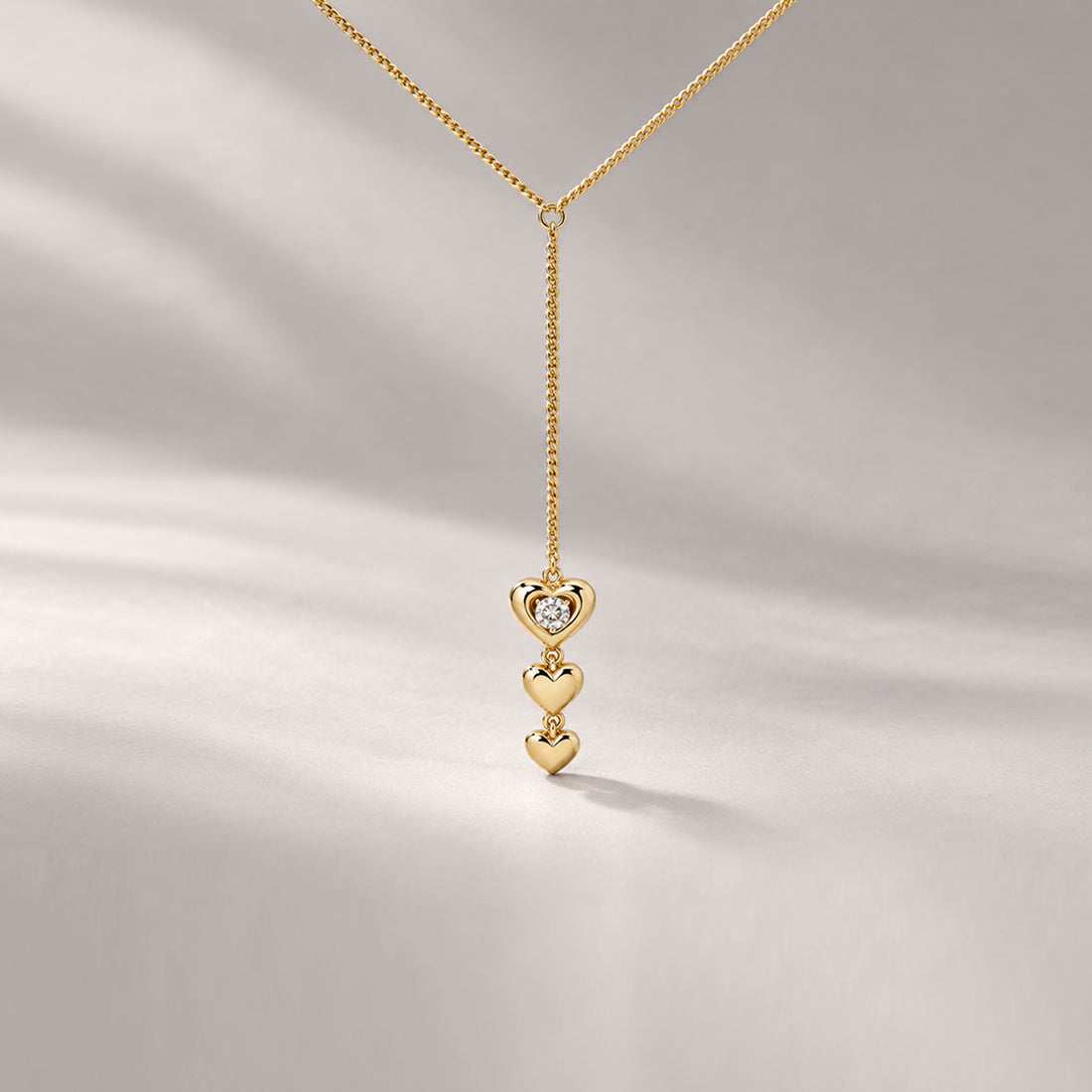 AFELLO LARIAT NECKLACE IN GOLD & CRYSTALS