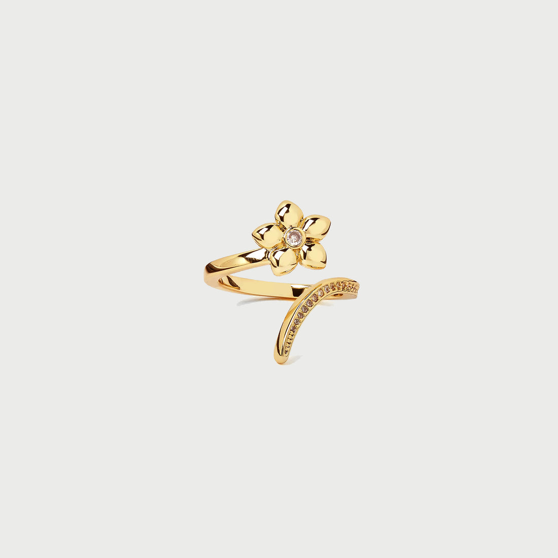 MEIGU CRYSTAL OPEN RING IN GOLD & CRYSTALS