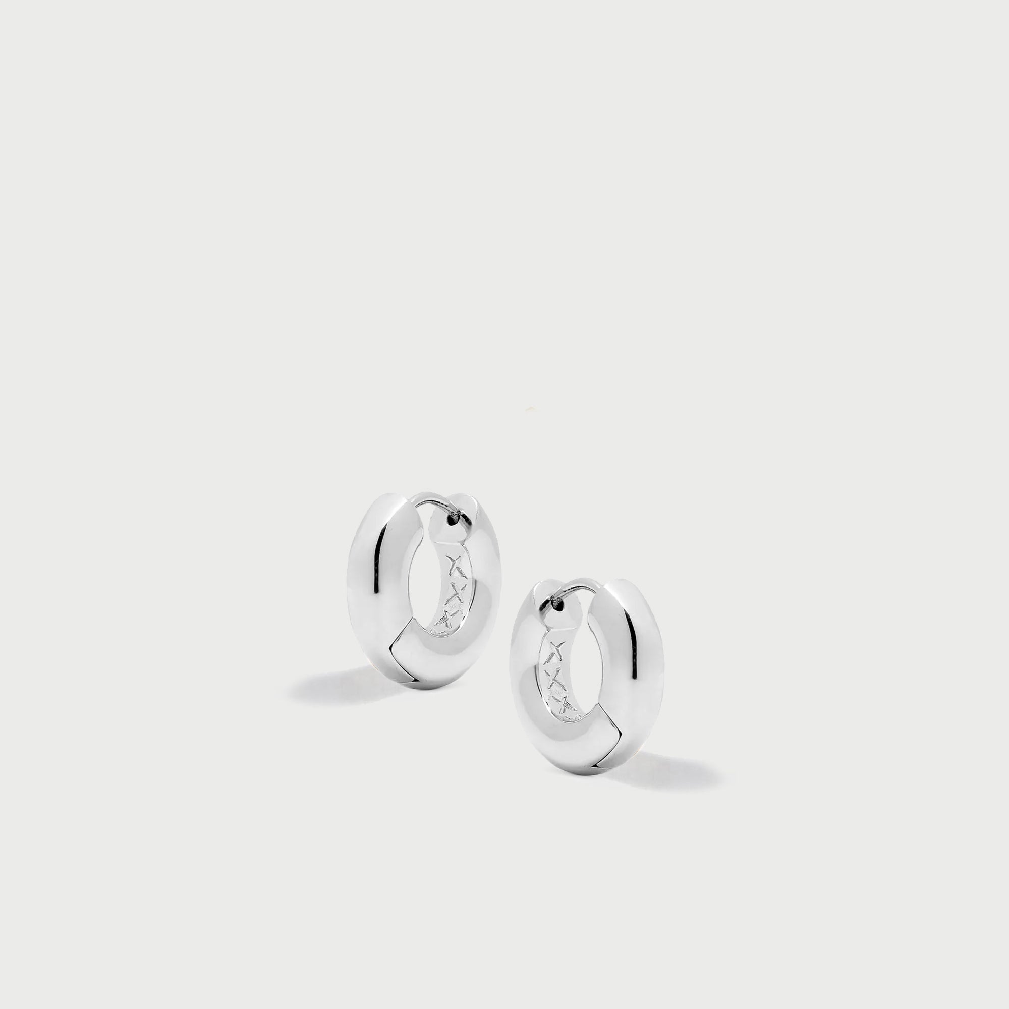Sirso Midi Chubby Hoop Earrings in Silver