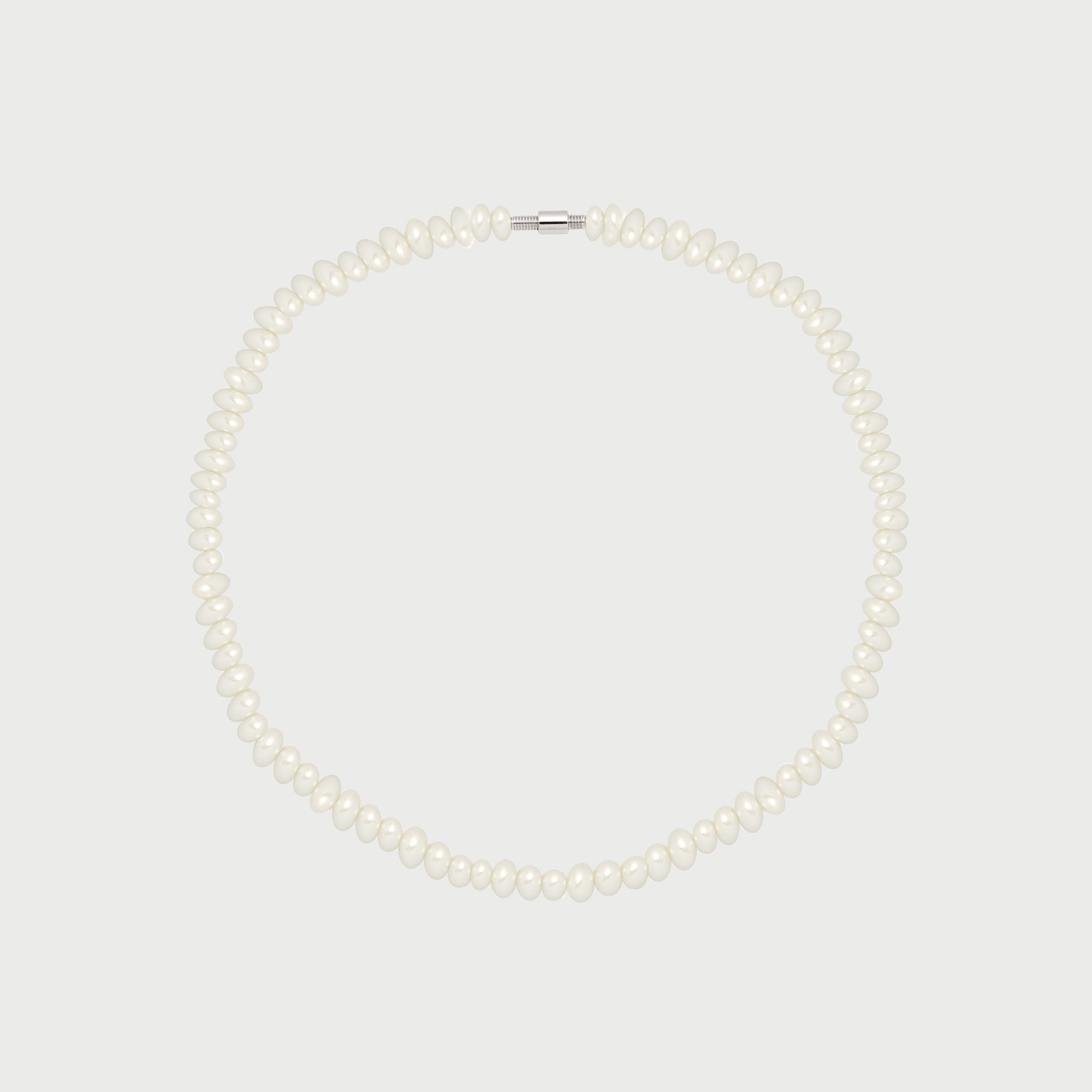 Internal Pearl Choker Necklace in Silver