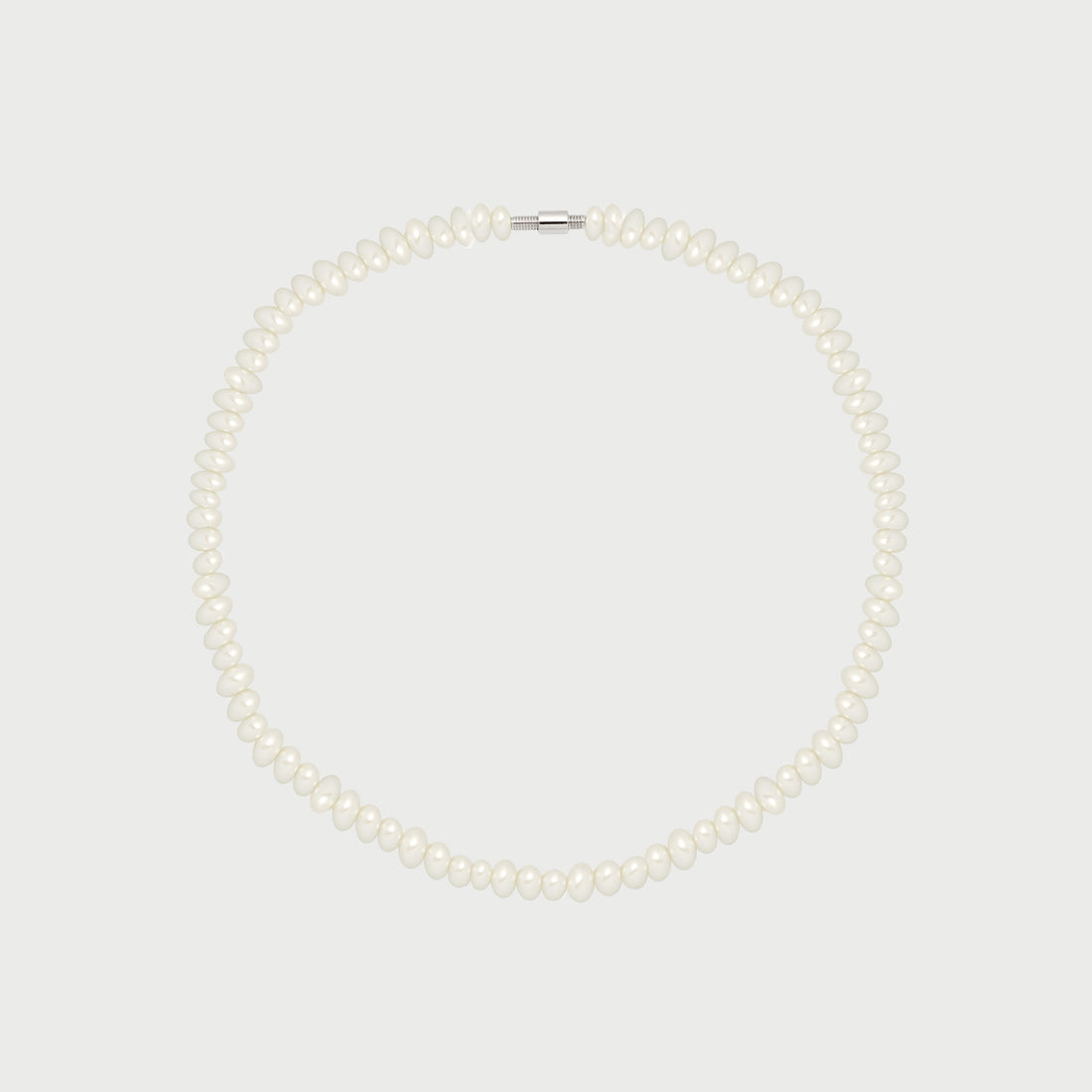 Internal Pearl Choker Necklace in Silver