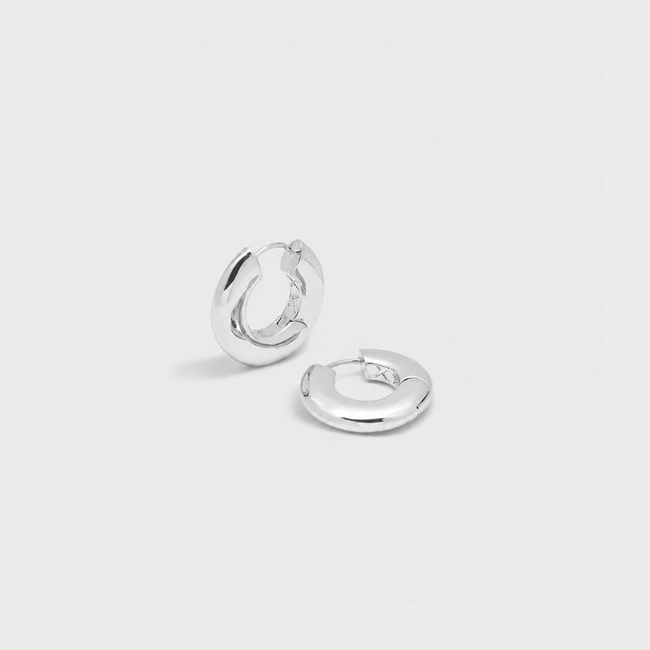 Sirso Maxi Chubby Hoop Earrings in Silver