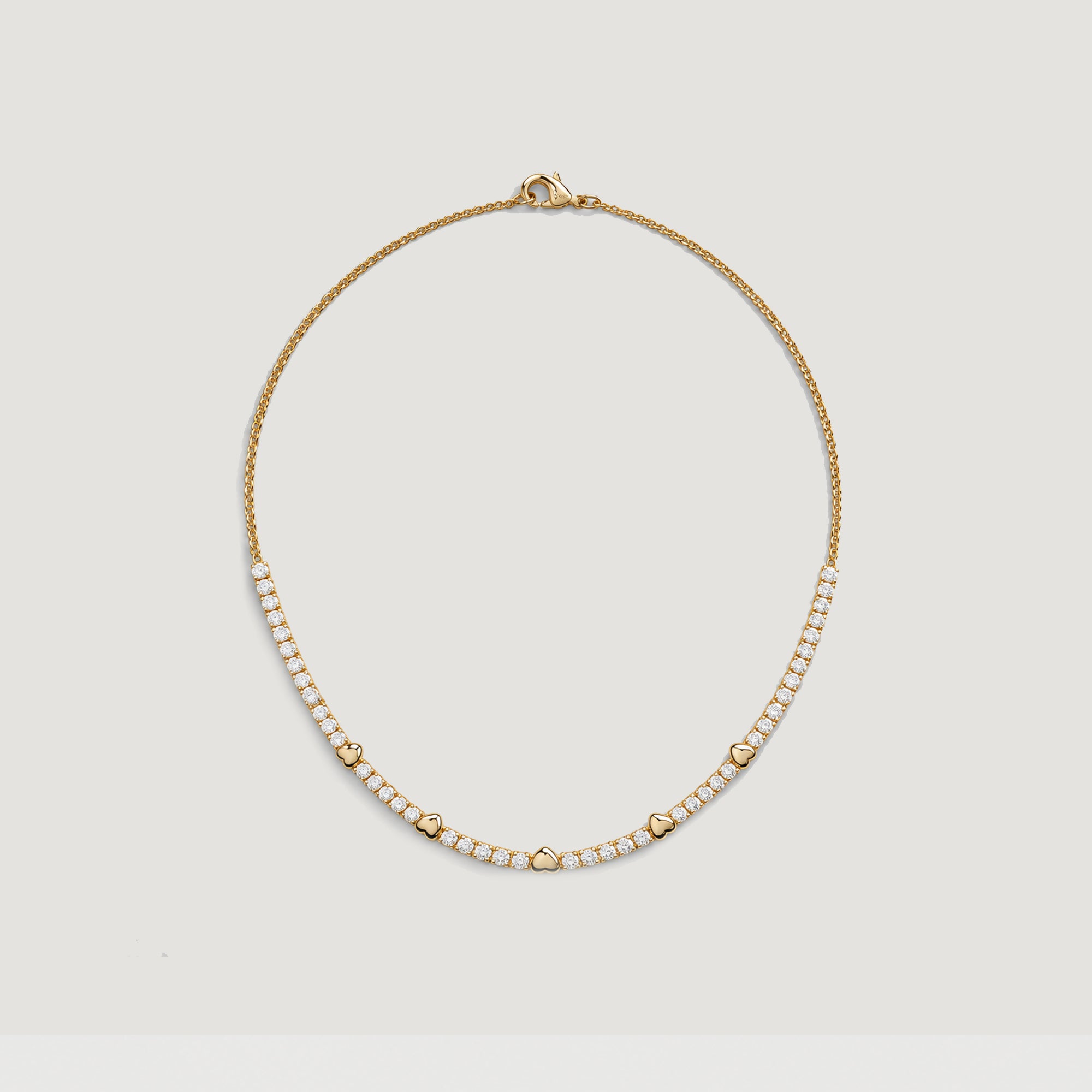 AGAPPI CRYSTAL CHOKER NECKLACE IN GOLD & CRYSTALS