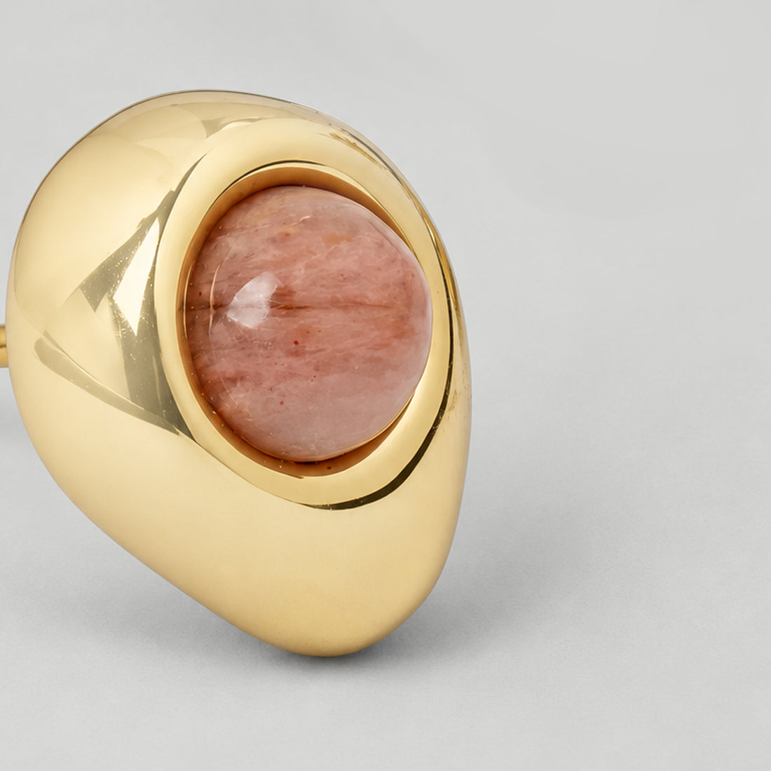 Petra Mini Studs In Gold & Rose Quartz