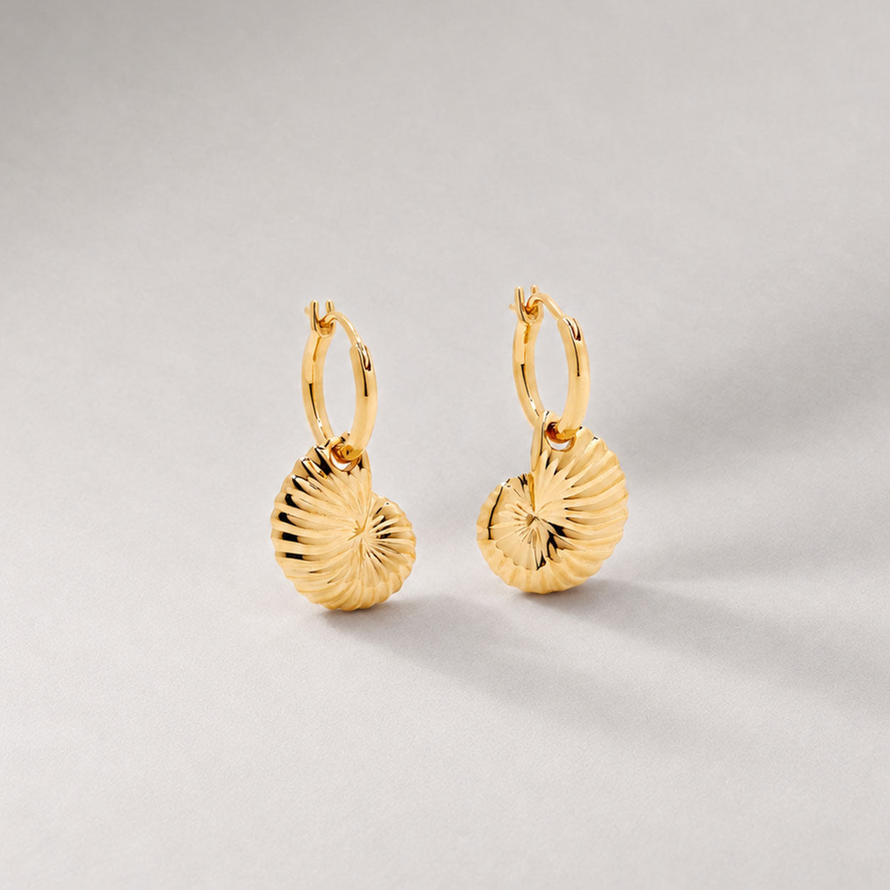 Moro Charm Hoop Earrings in Gold