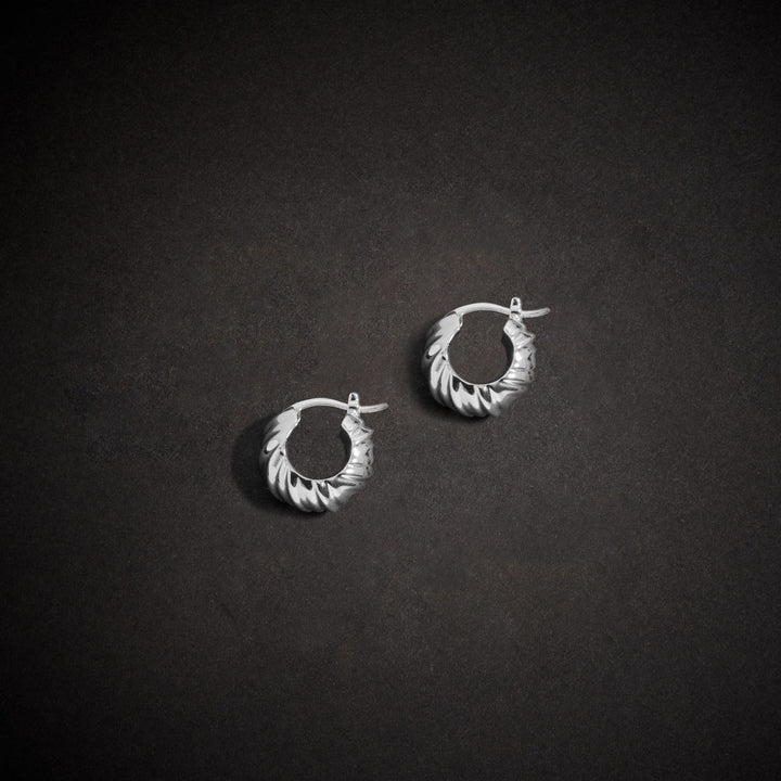 Kola Mini Chubby Hoop Earrings in Silver