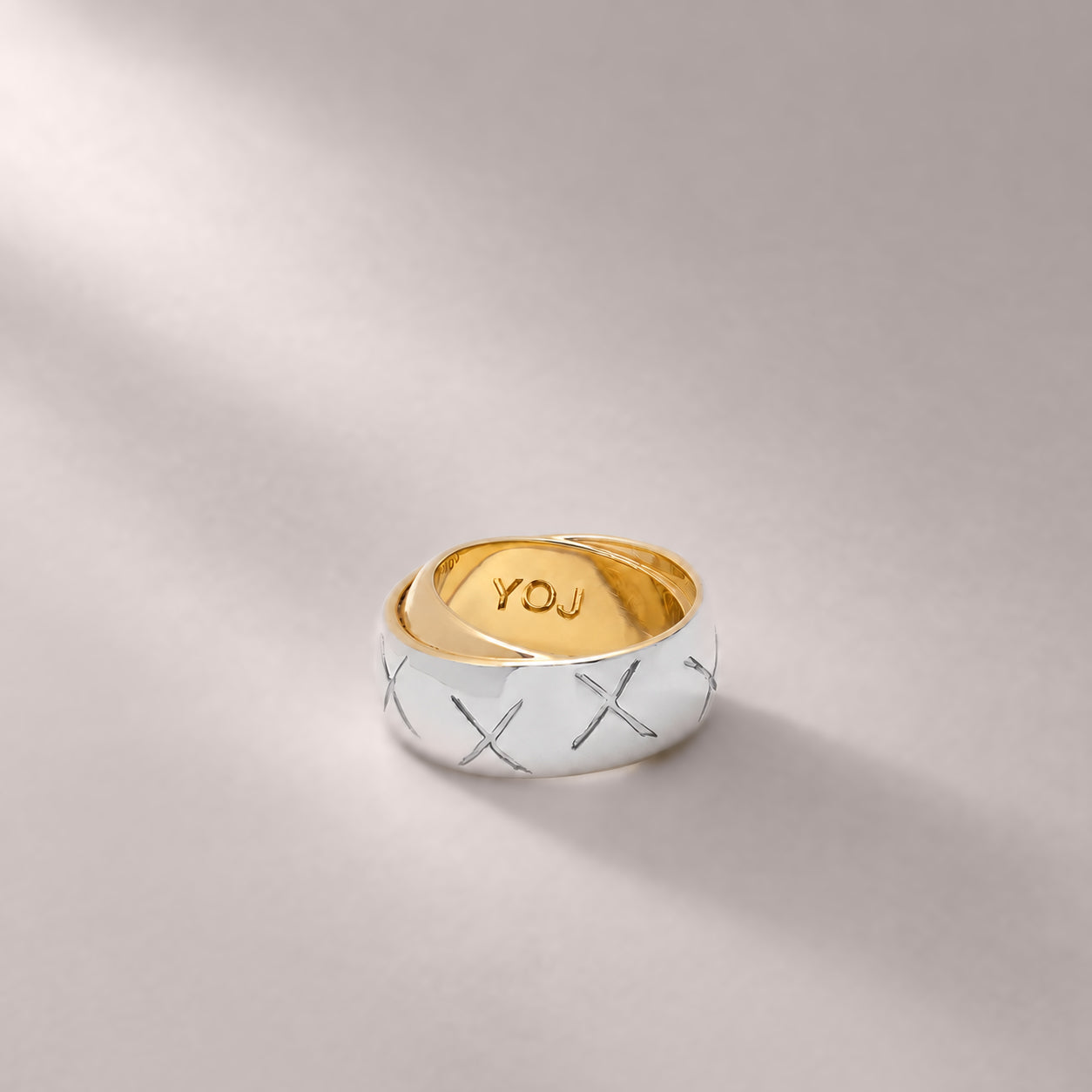 Double Band Ex Ring in Two Tone