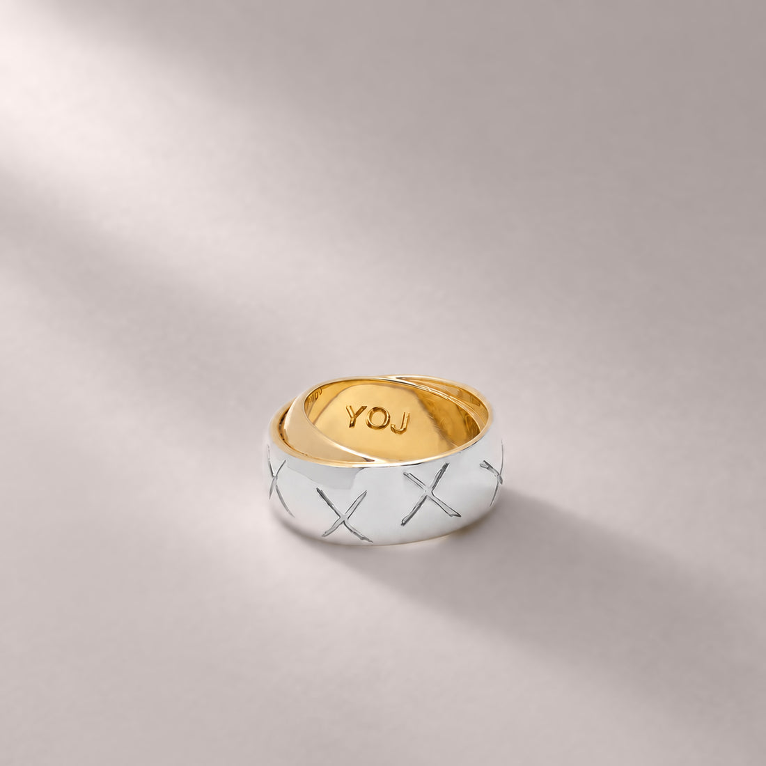 Double Band Ex Ring in Two Tone