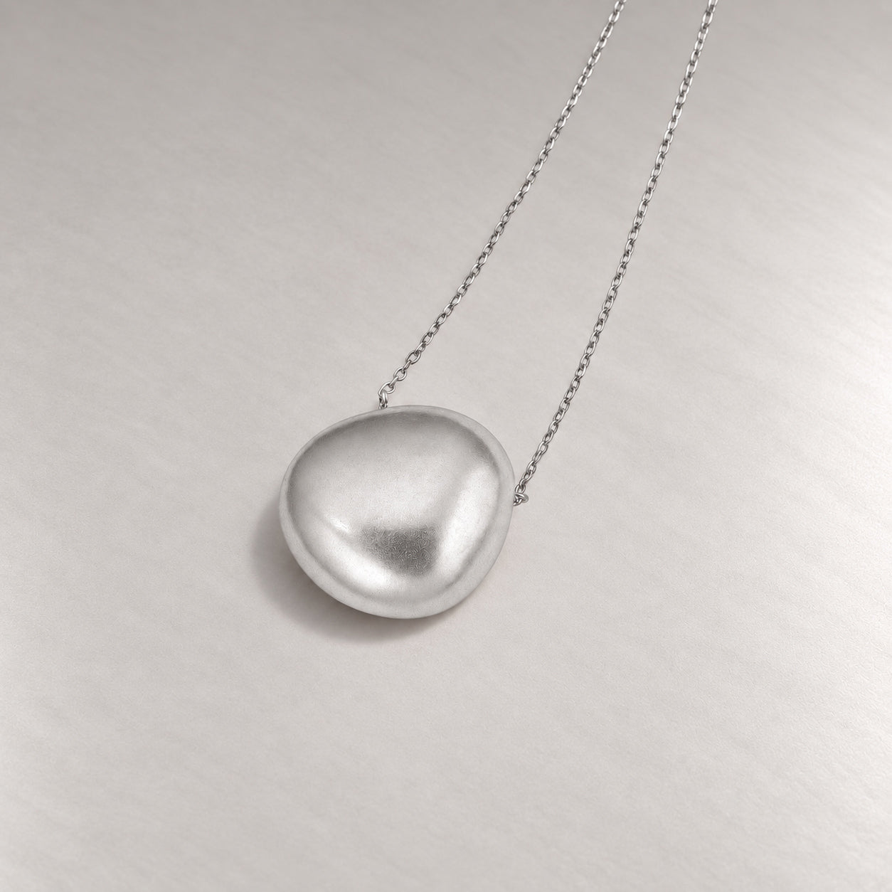 Luna Dome Necklace in Silver