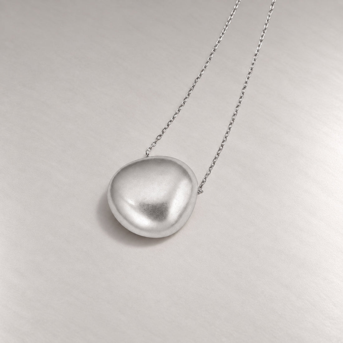 Luna Dome Necklace in Silver