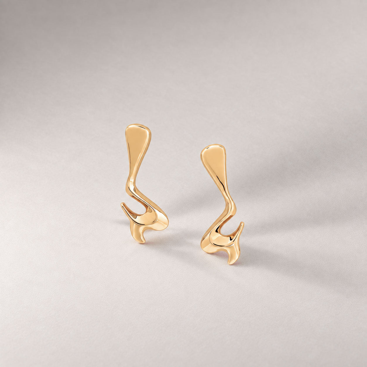 Avro Drop Stud Earrings in Gold