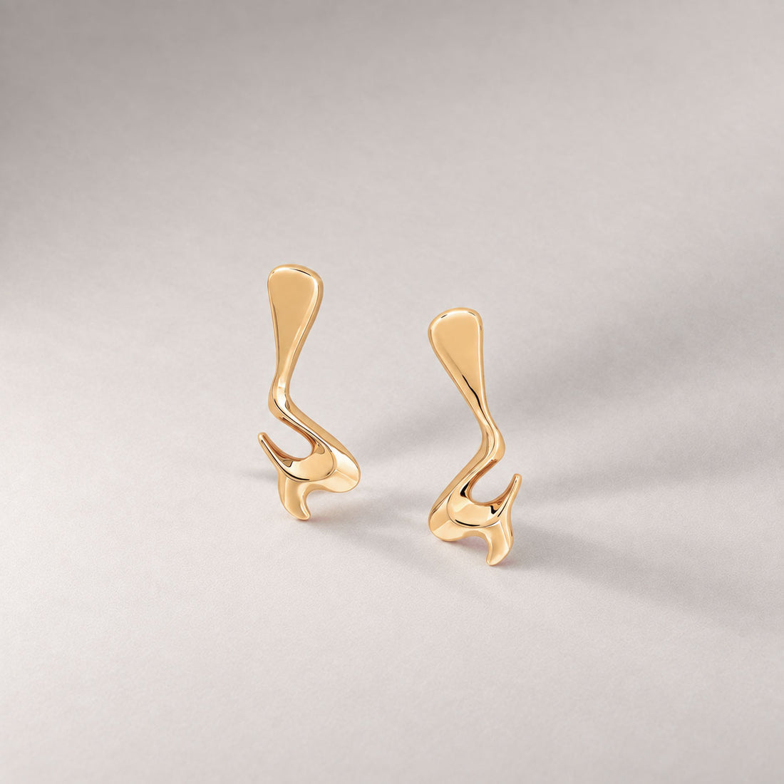 Avro Drop Stud Earrings in Gold