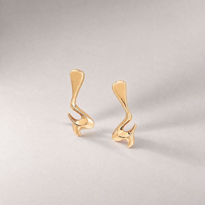 Avro Drop Stud Earrings in Gold