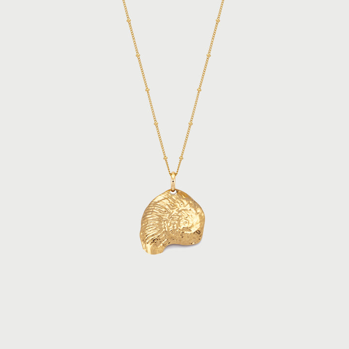 Sheny Pendant Beaded Chain Necklace in Gold