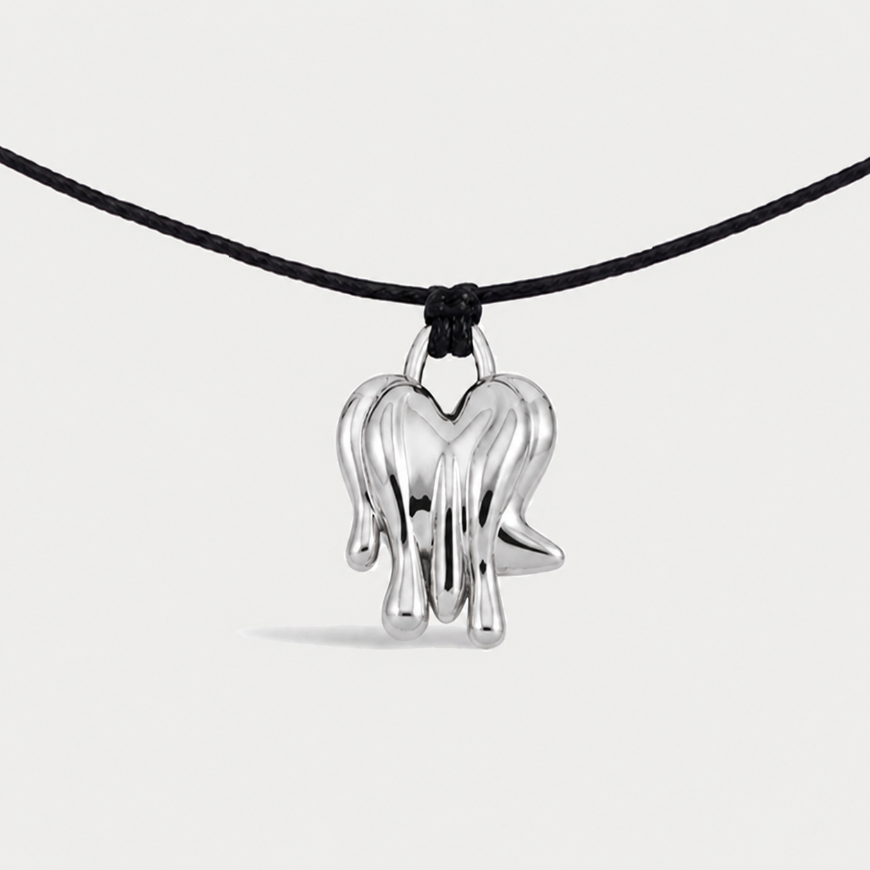 Loff Mini Cord Necklace in Silver and Black