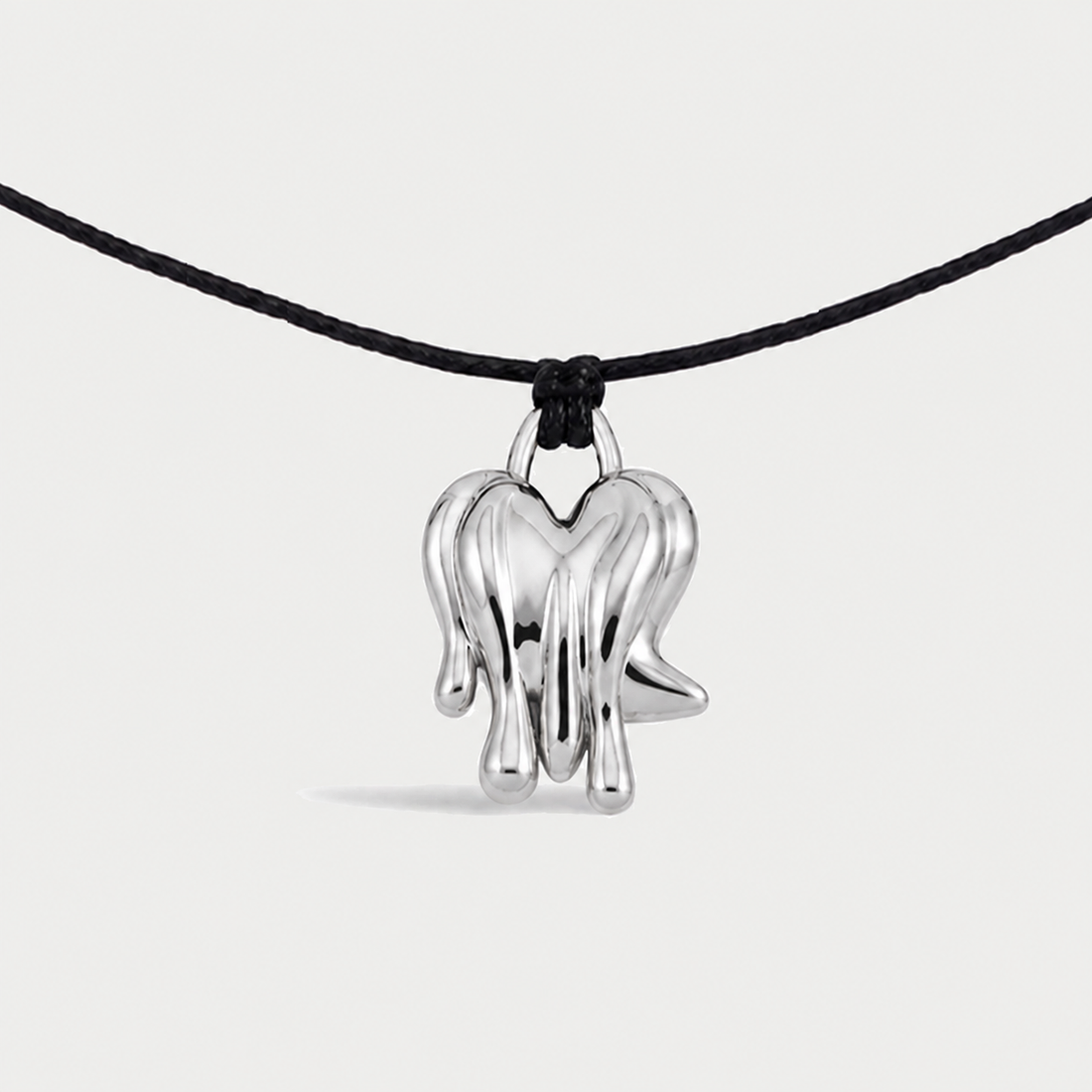 Loff Mini Cord Necklace in Silver and Black