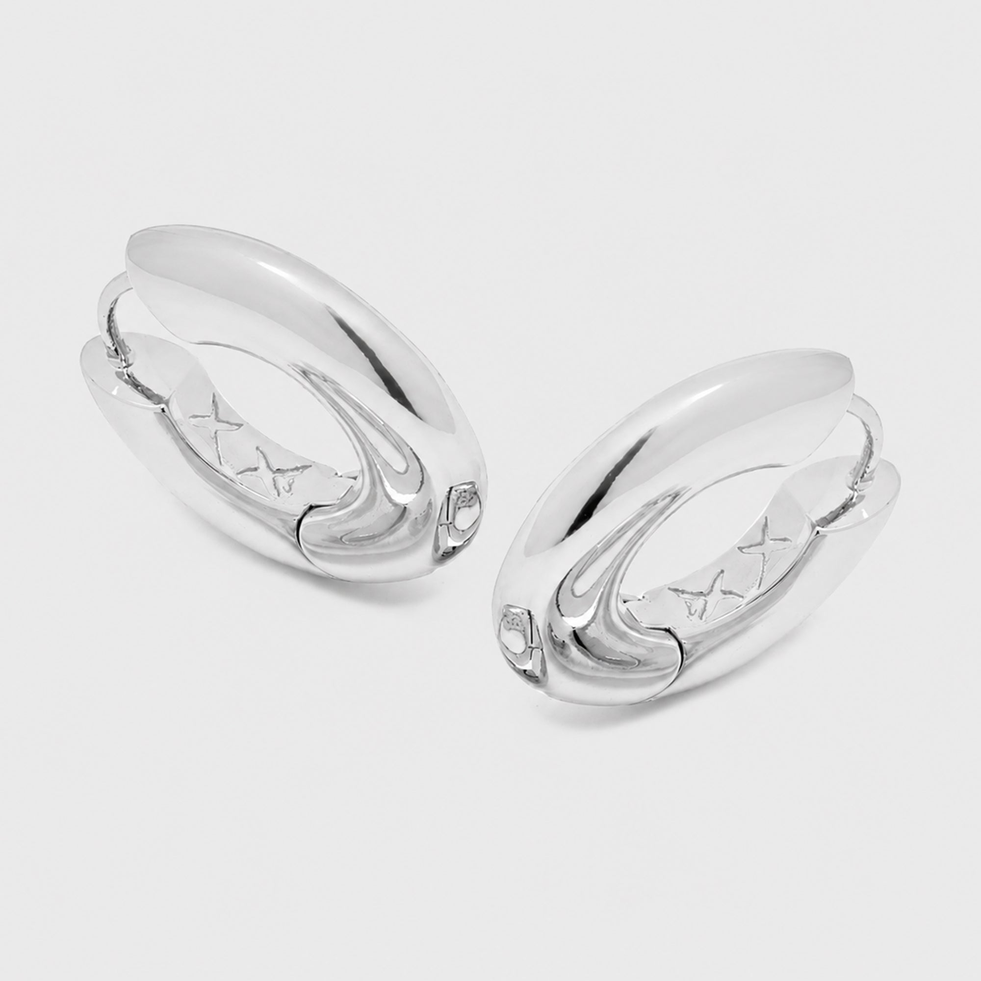 Sirso Maxi Chubby Hoop Earrings in Silver