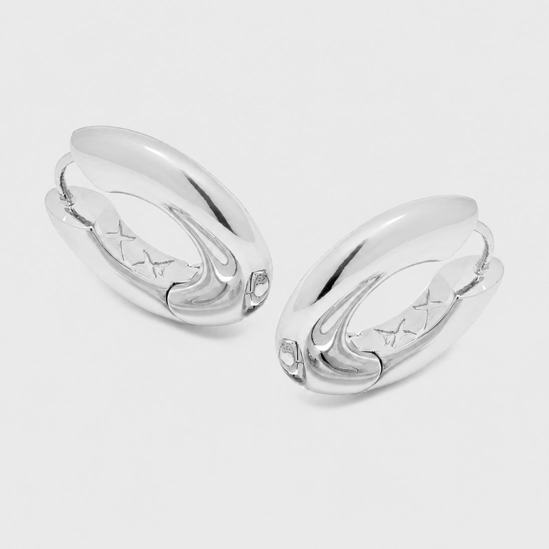 Sirso Maxi Chubby Hoop Earrings in Silver