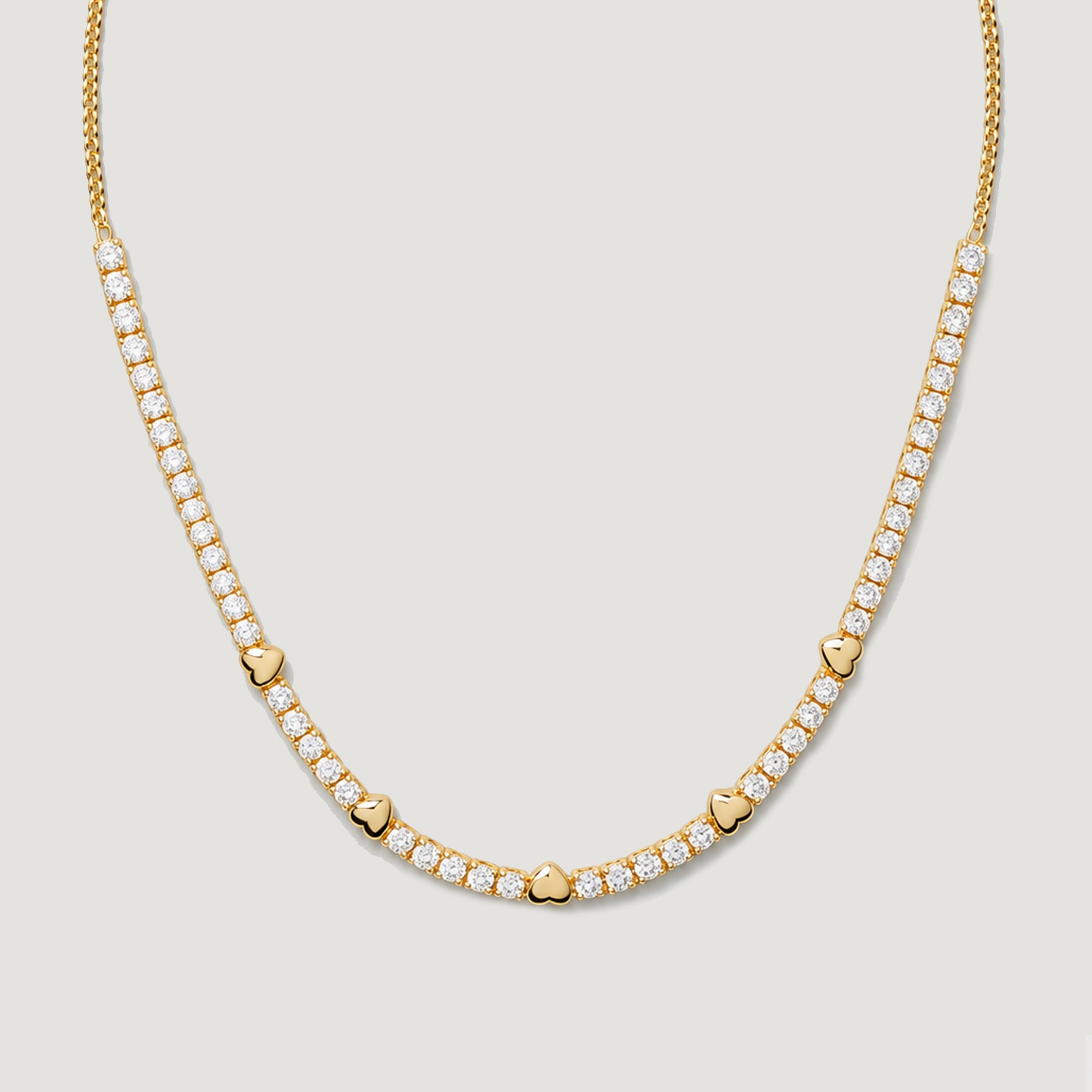AGAPPI CRYSTAL CHOKER NECKLACE IN GOLD & CRYSTALS