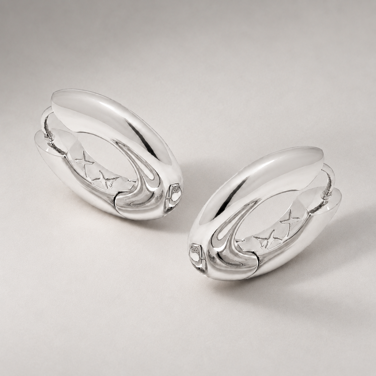 Sirso Maxi Chubby Hoop Earrings in Silver