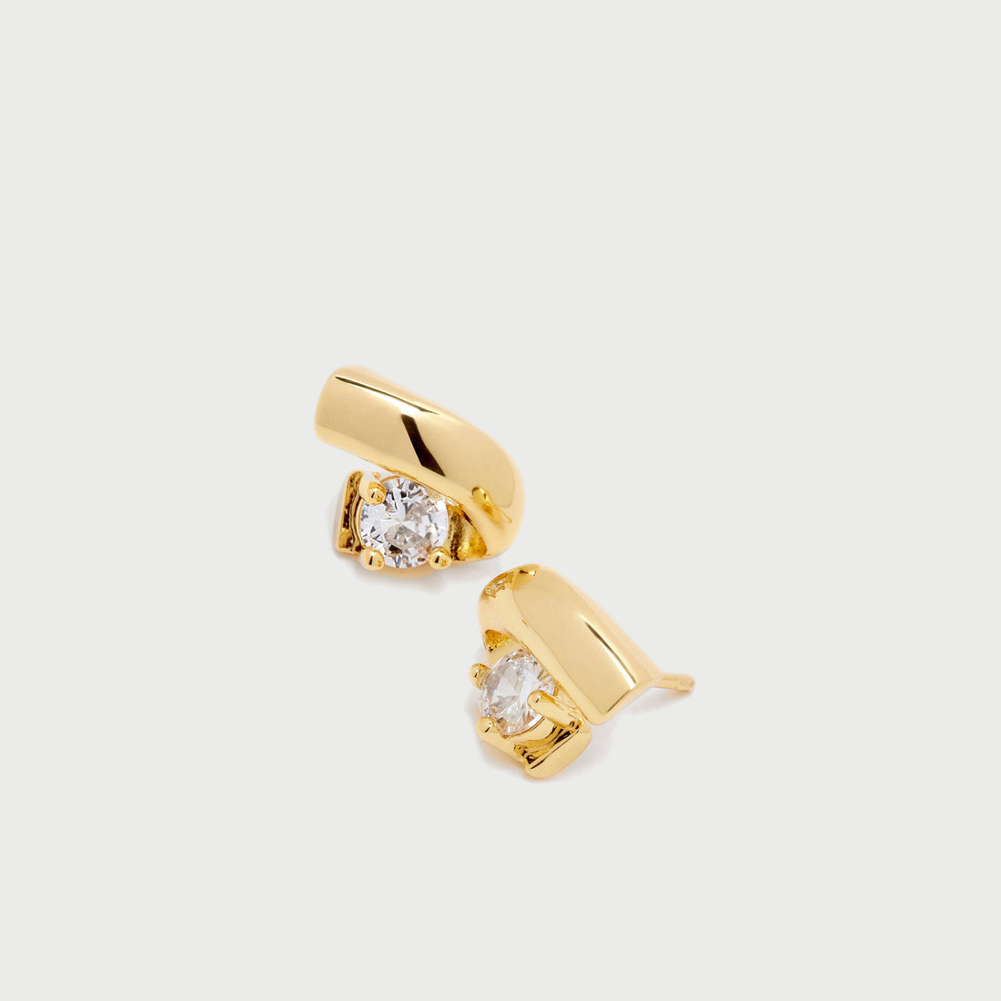 POTOSKA x YOJ Afar Crystal Stud Earrings in Gold