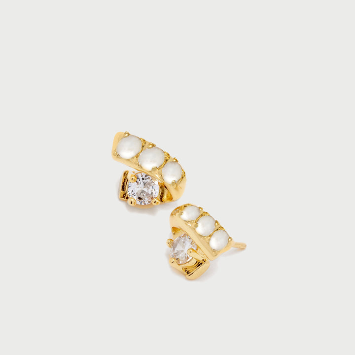 POTOSKA x YOJ Ever Stud Pearl Earrings in Gold