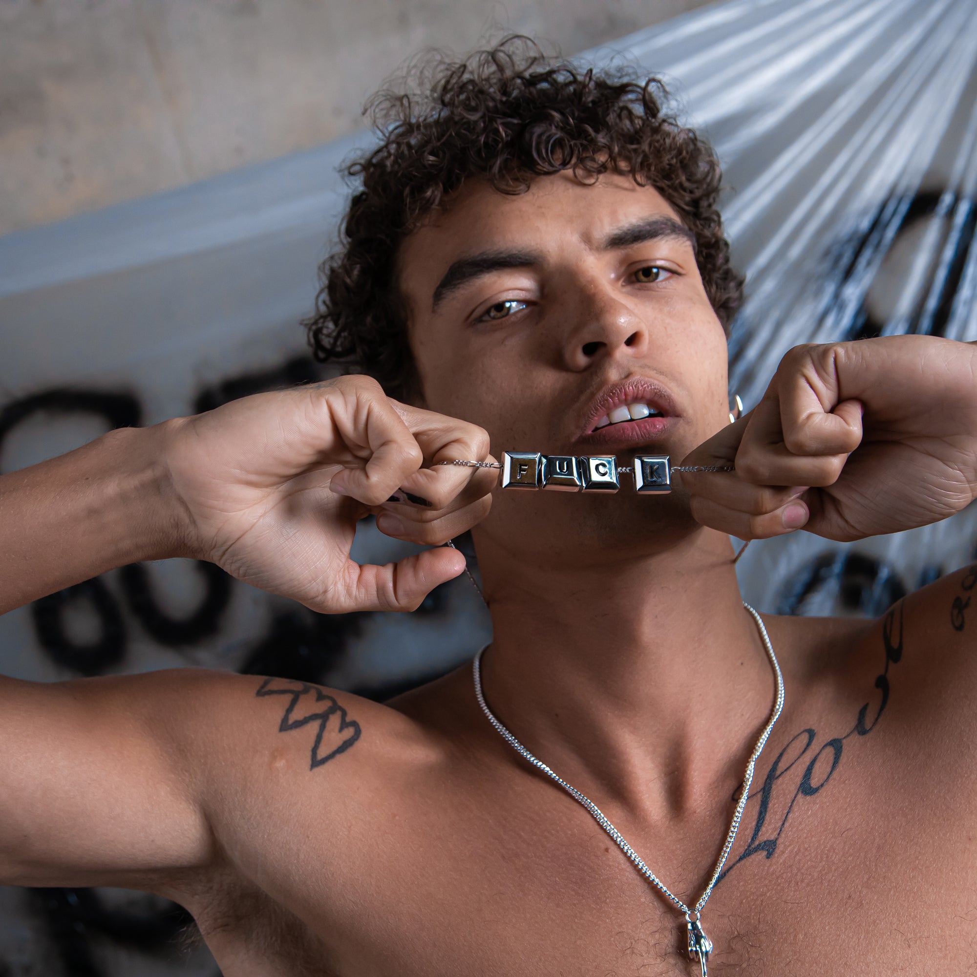 F Necklace in Silver