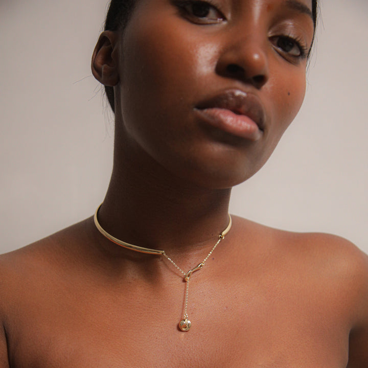 POTOSKA x YOJ Choker Bar Collar Necklace in Gold