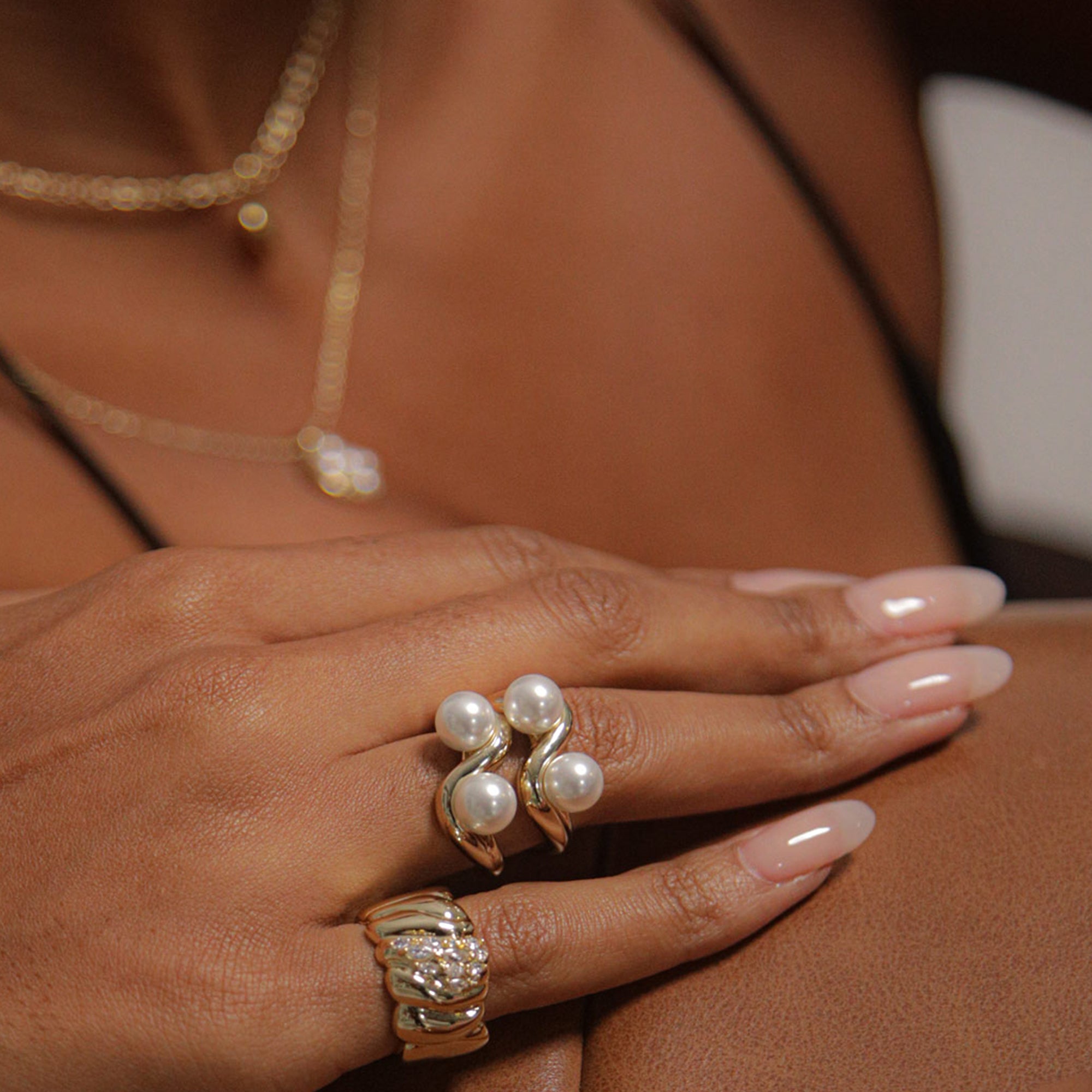 PEARL PALERMO RING IN GOLD