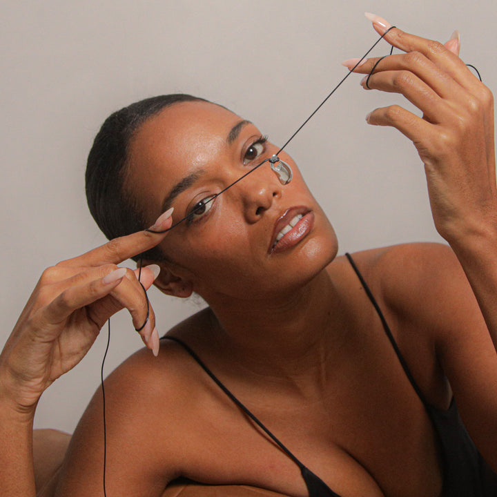 Perto Maxi Cord Necklace in Silver and Black