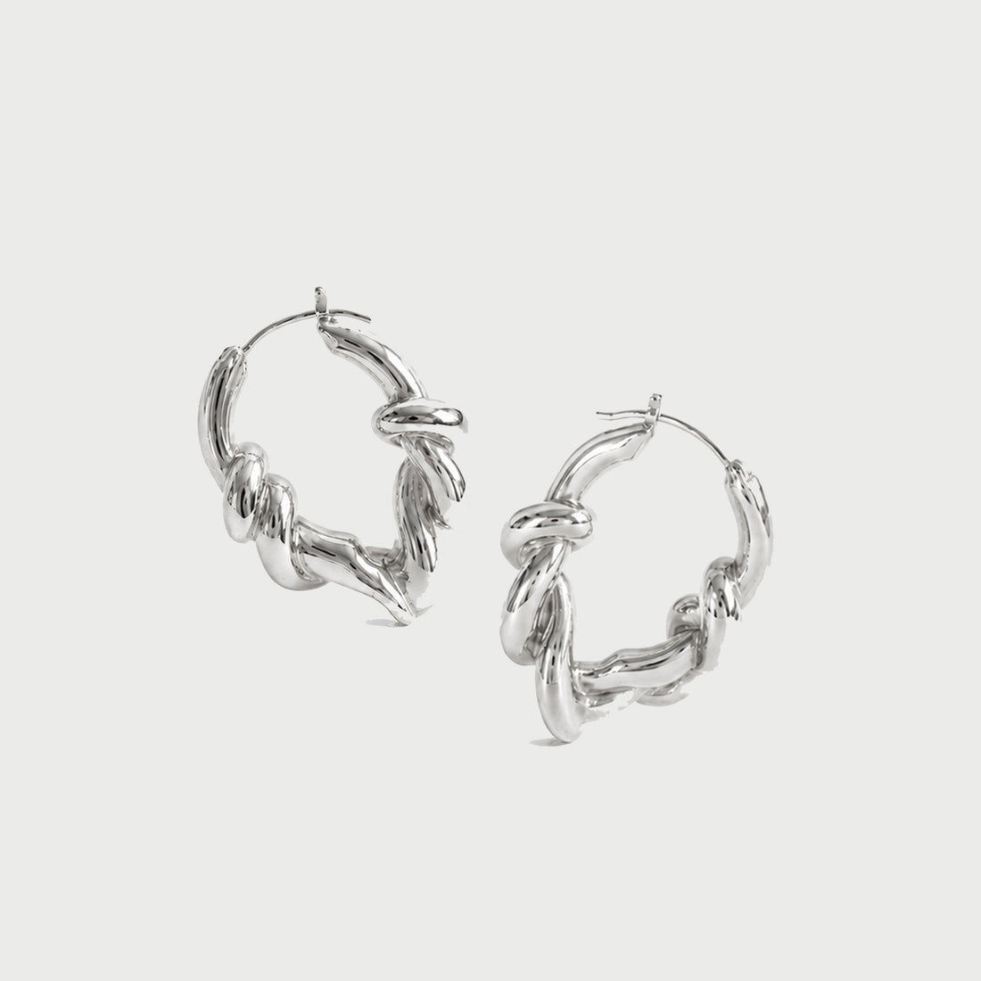 Knotted Maxi Hoops In Silver
