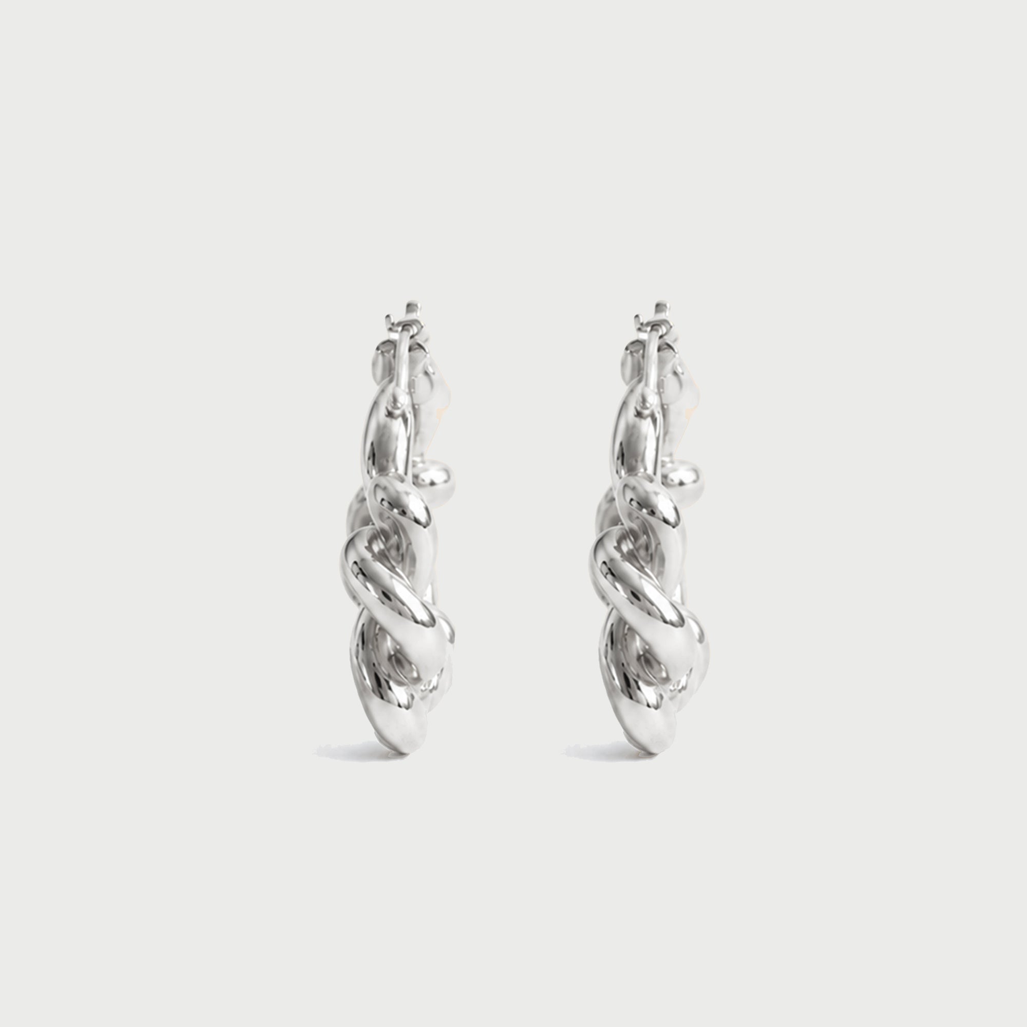Knotted Maxi Hoops In Silver