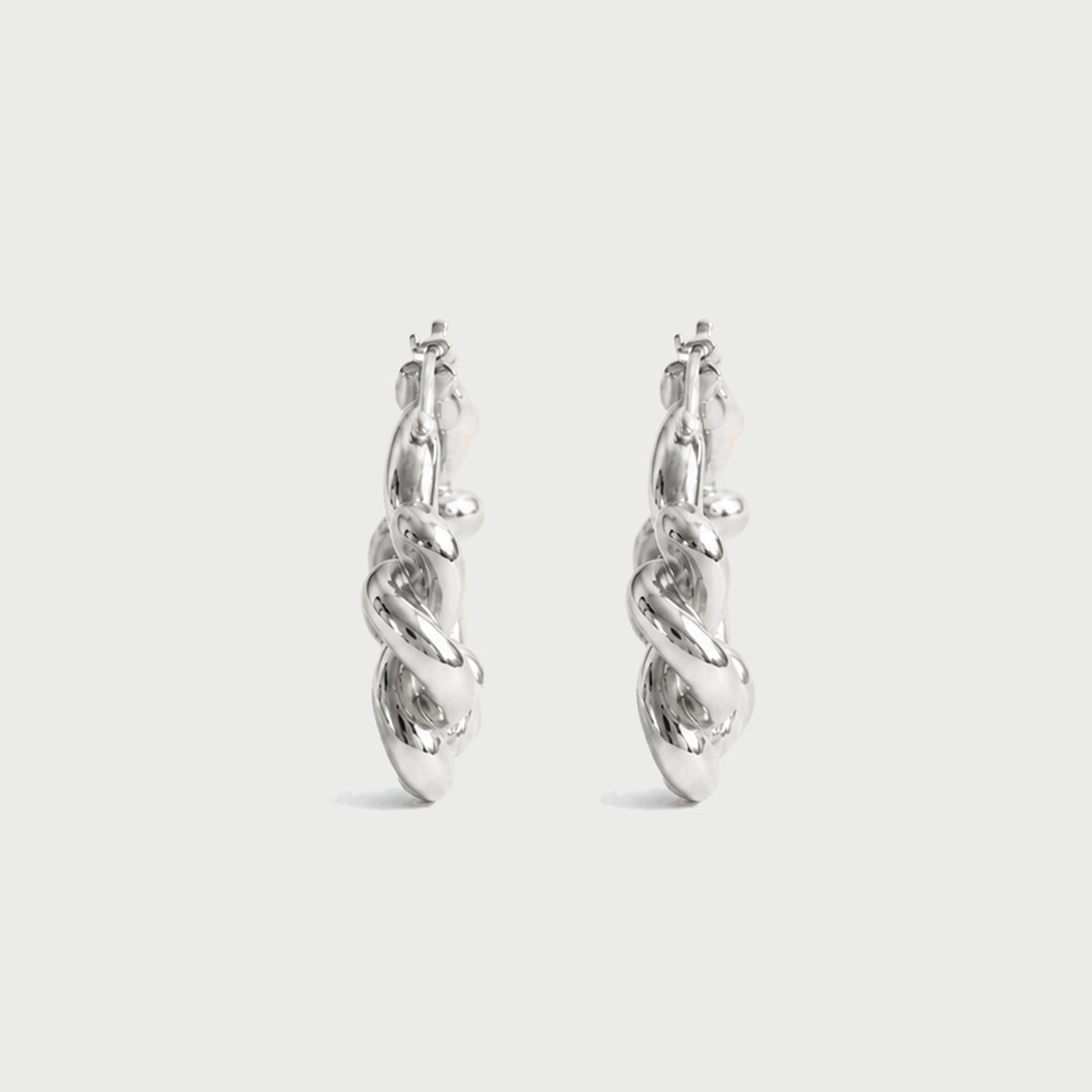 Knotted Maxi Hoops In Silver