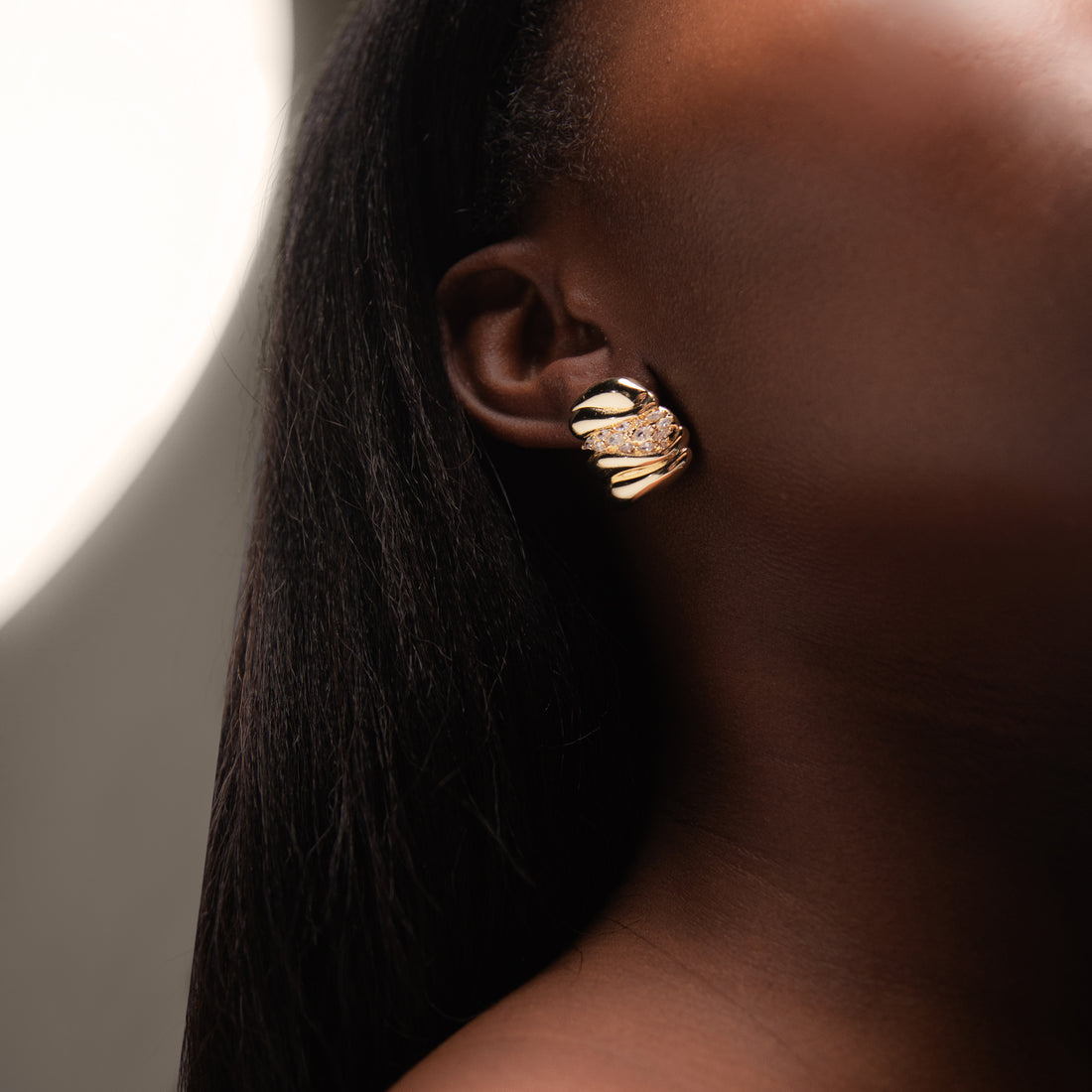 Sandy Pave Maxi Stud Earrings