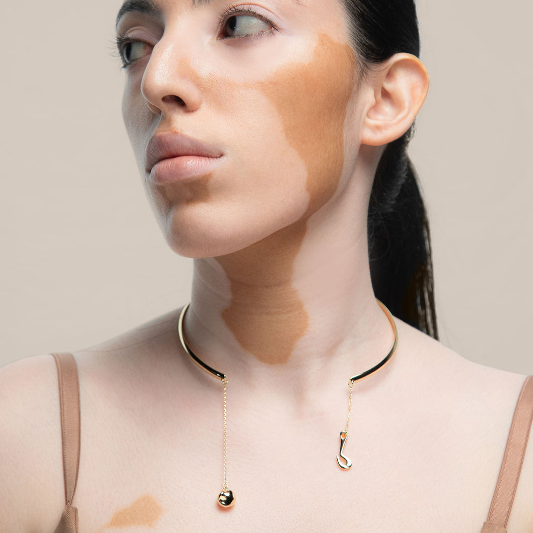 POTOSKA x YOJ Choker Bar Collar Necklace in Gold