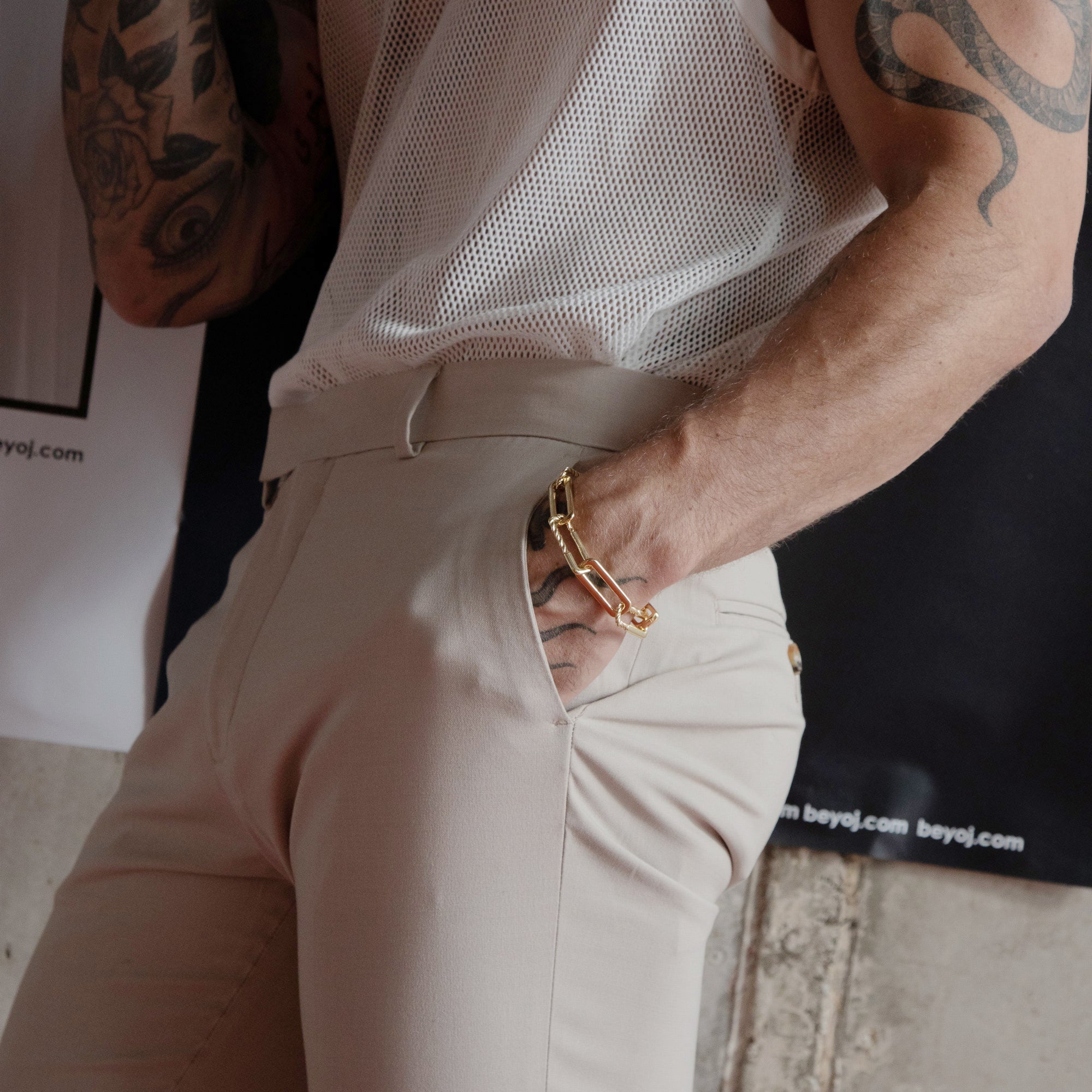 Oto Large Maxi Rope Chain Bracelet in Gold