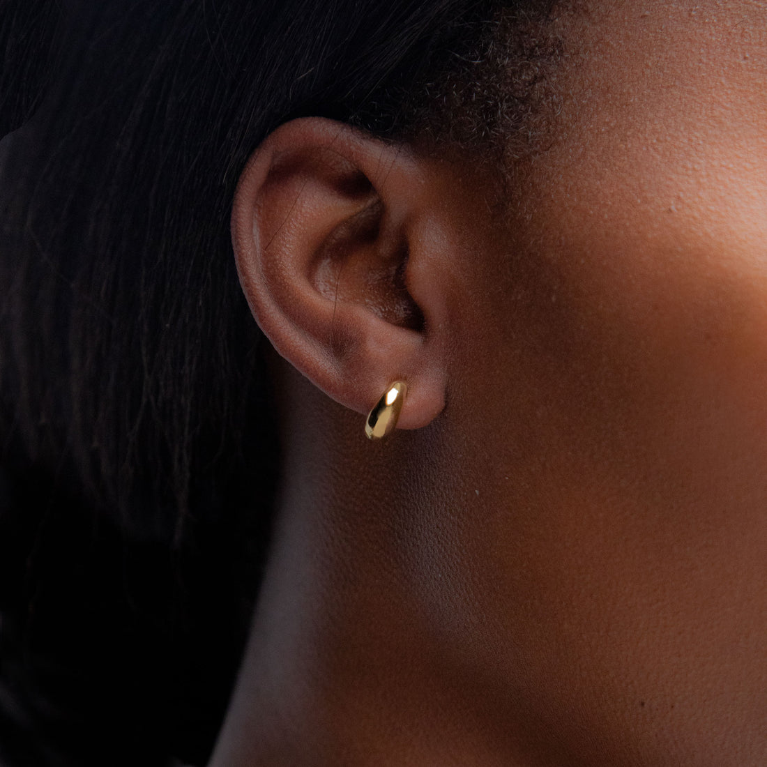 Mini Pebble Hoop Earrings in Gold