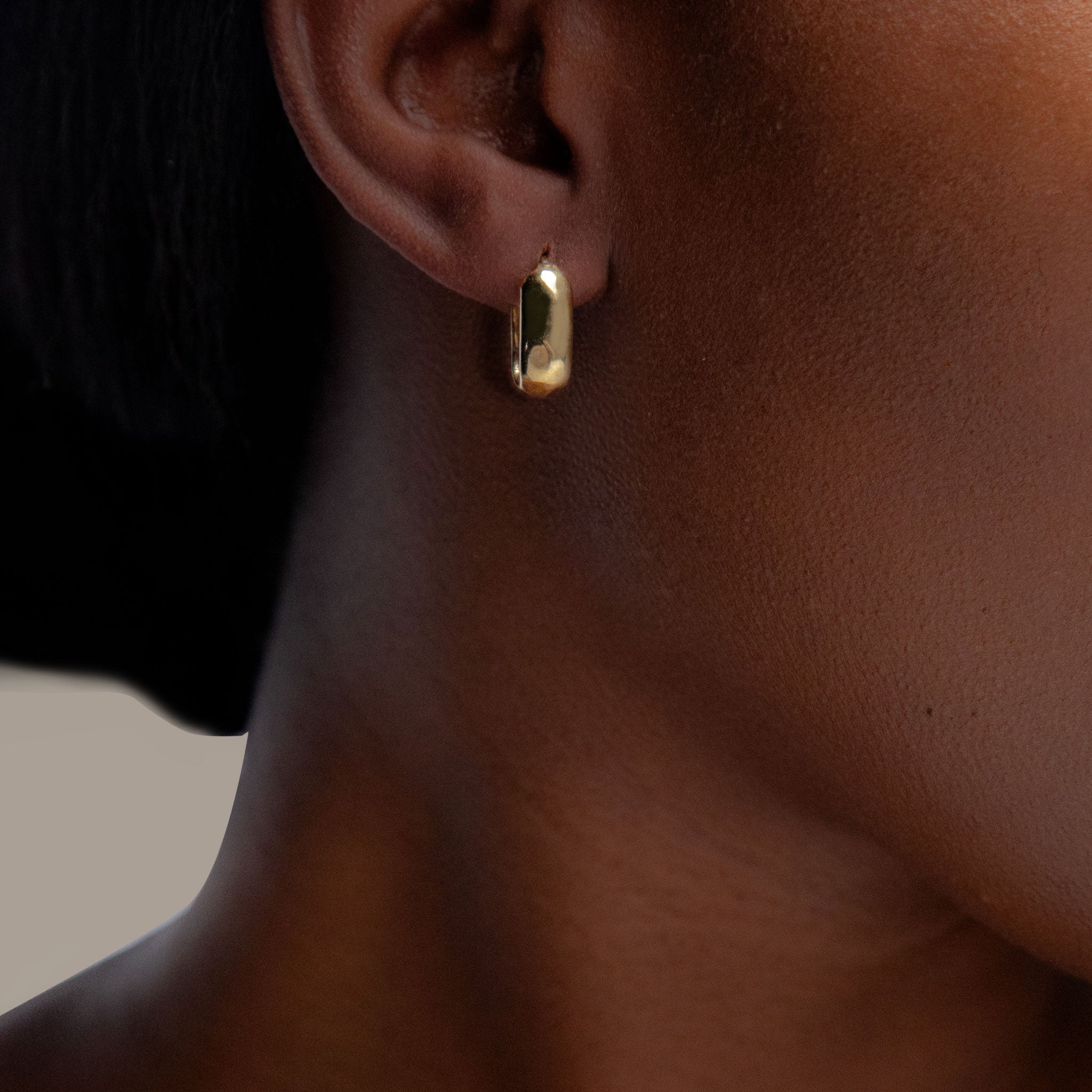 Sanu Soft Hammered Mini Hoop Earrings in Gold