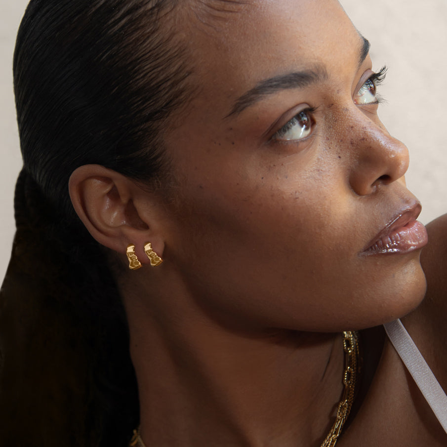 Boro Mini Hoop Earrings  in Gold