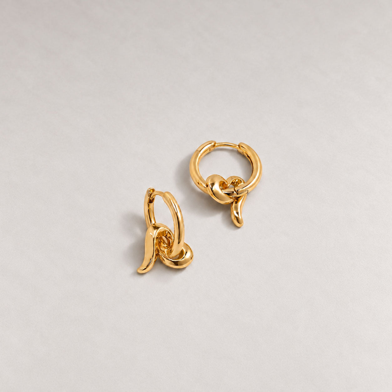 Love Charm Huggies in Gold