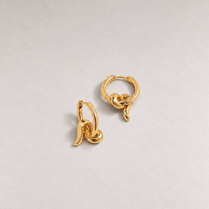 Love Charm Huggies in Gold
