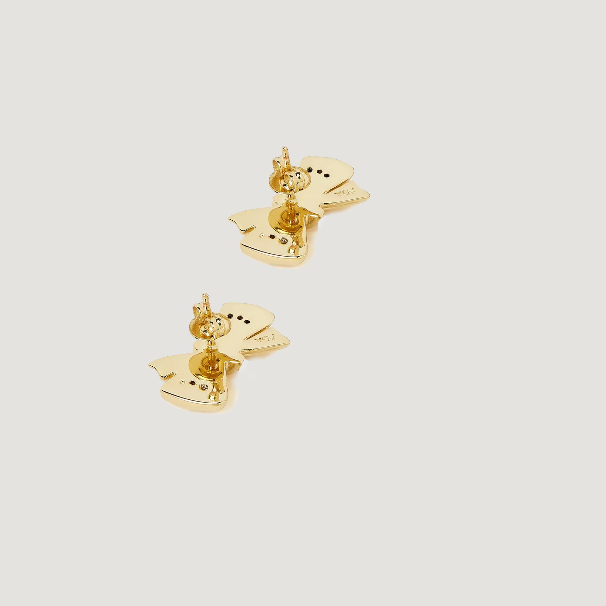 BOW MAXI STUD EARRINGS IN GOLD & CRYSTAL