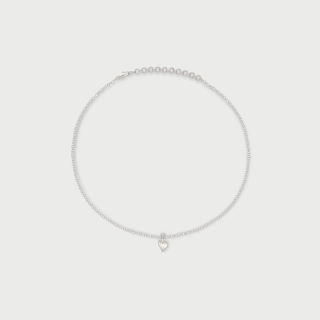 Loff Mini Heart Pin Choker in Silver