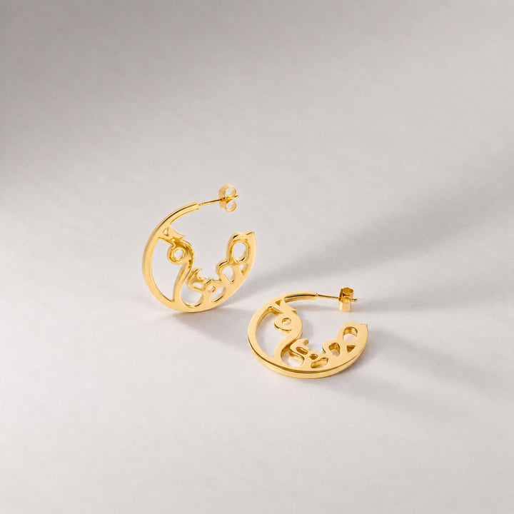 Snake Maxi Hoop Earrings in Gold