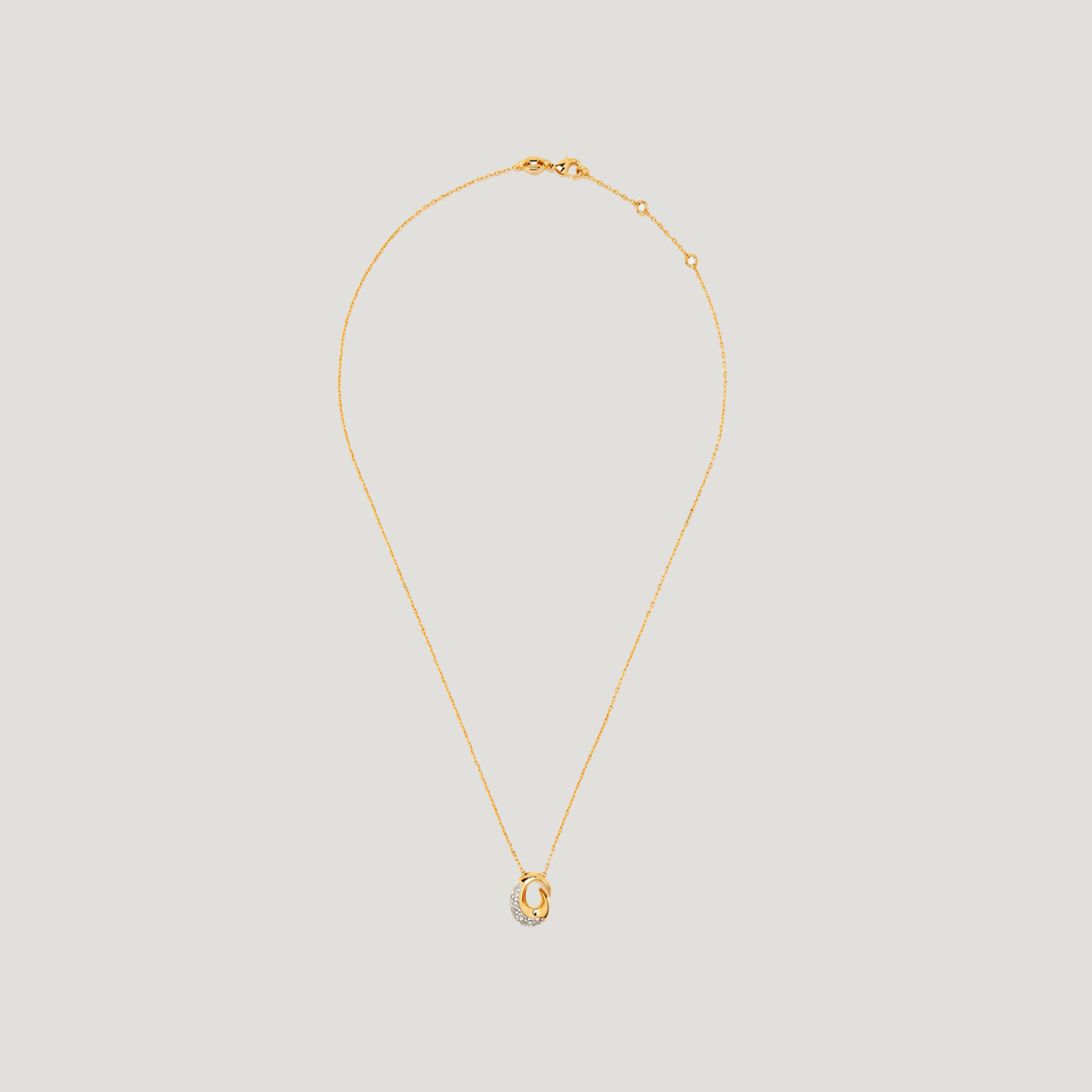 Insignia Pave Necklace in Gold
