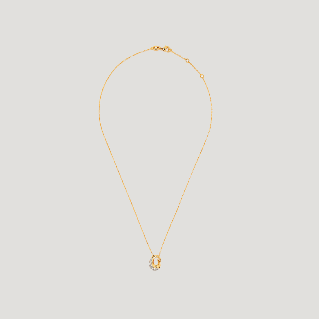 Insignia Pave Necklace in Gold