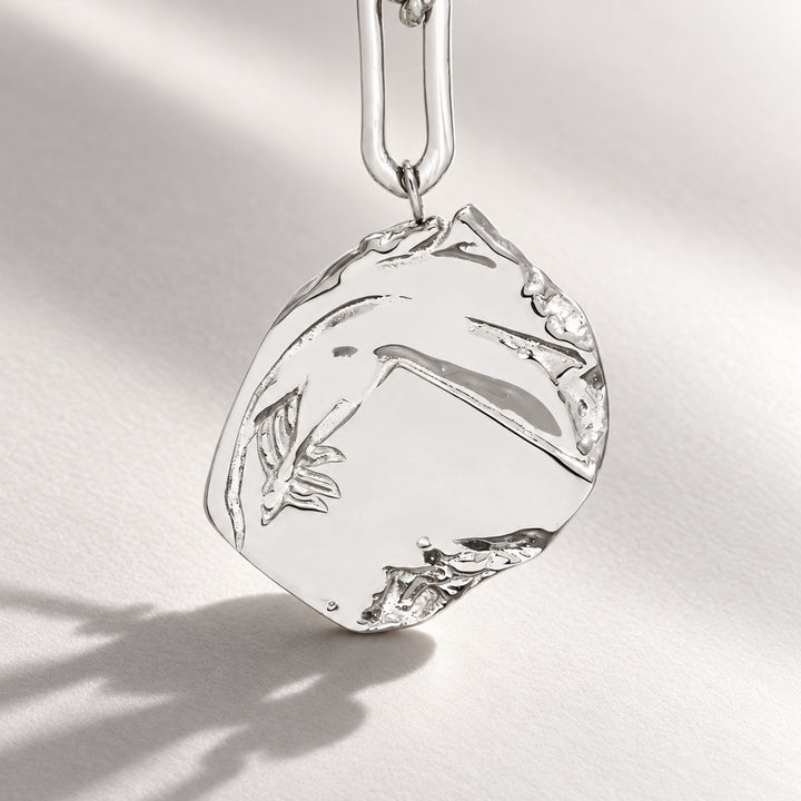 Mao Maxi Pendant Necklace in Silver